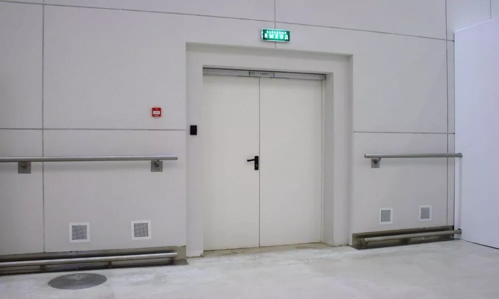 White steel entry door