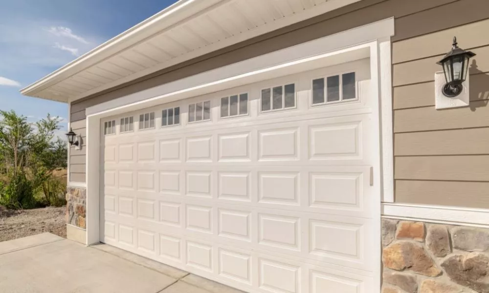Beige garage door