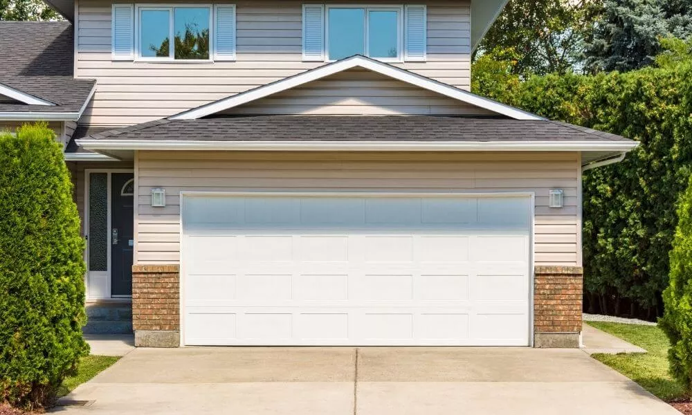 House with white garage door