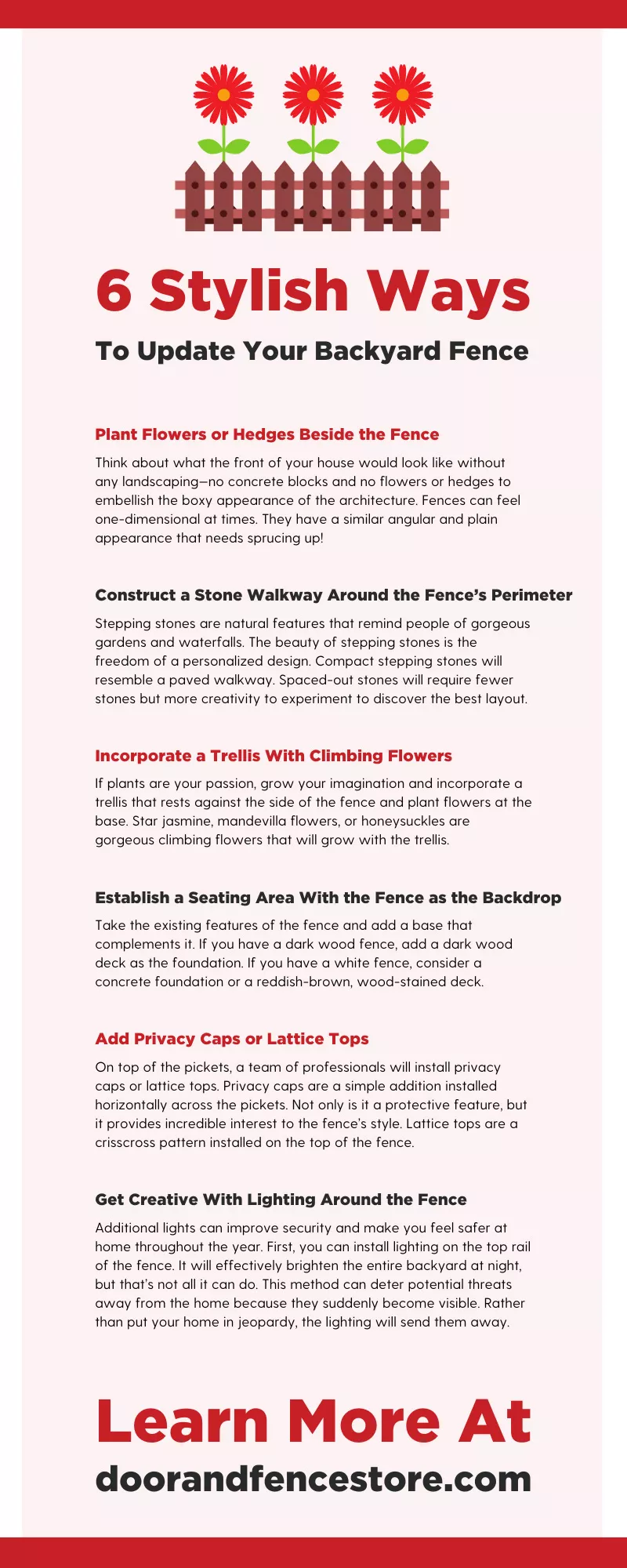 Infographic - 6 Stylish Ways To Update Your Backyard Fence