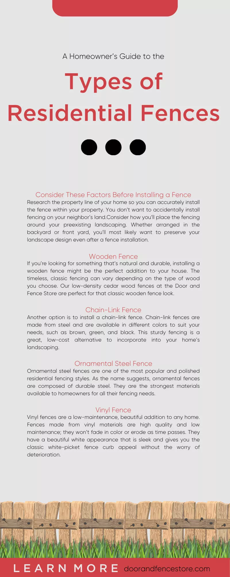 Infograhic - A Homeowner’s Guide to the Types of Residential Fences