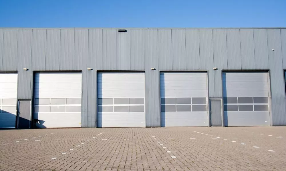 Garage doors on a commercial building