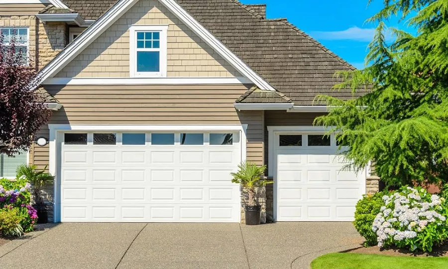 Residential house with two garage doors