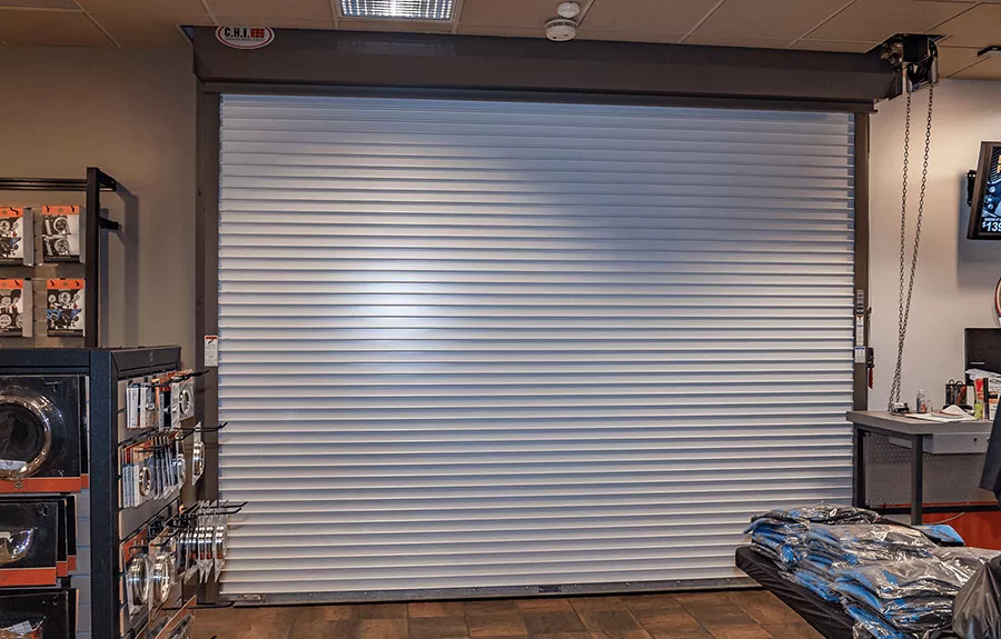 Commercial rolling door - inside view