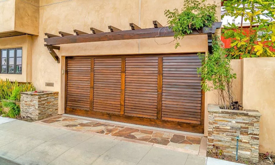 Wooden garage door
