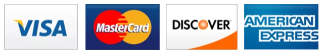 Visa, MasterCard, Discover, American Express